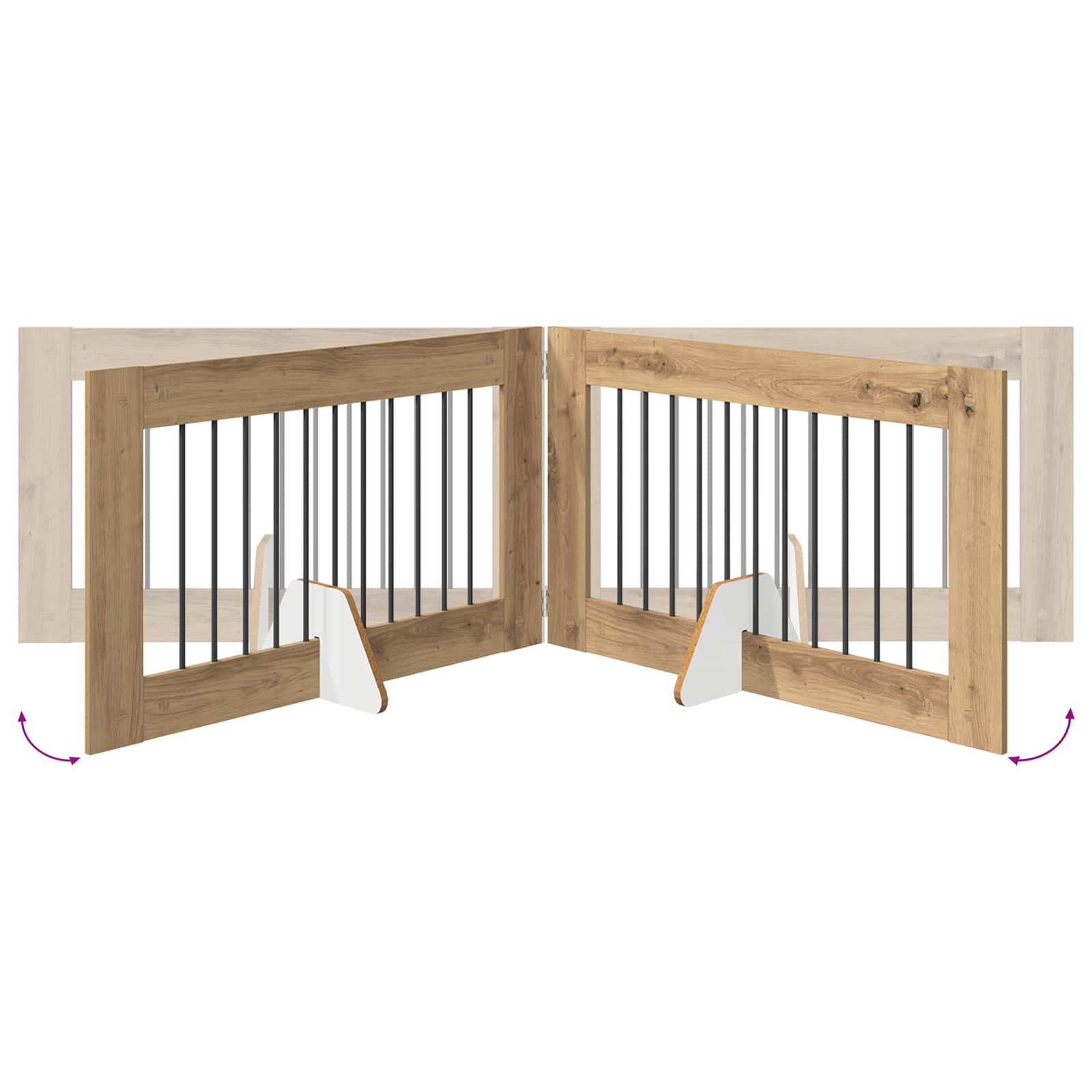 Cancello per cani con supporti 6 pcs Rovere Artigianale | homemem39