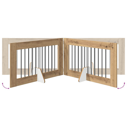 Cancello per cani con supporti 6 pcs Rovere Artigianale | homemem39
