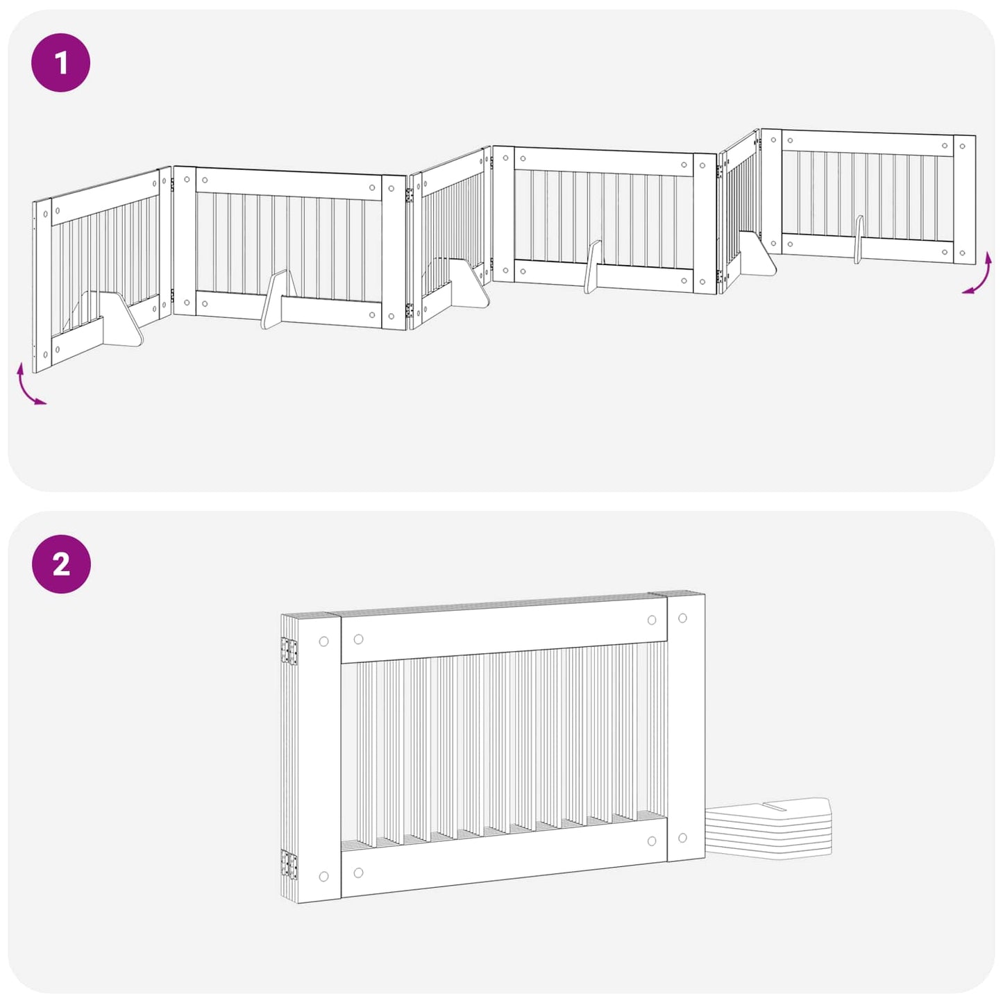 Cancello per cani con supporti 6 pcs Rovere Artigianale | homemem39