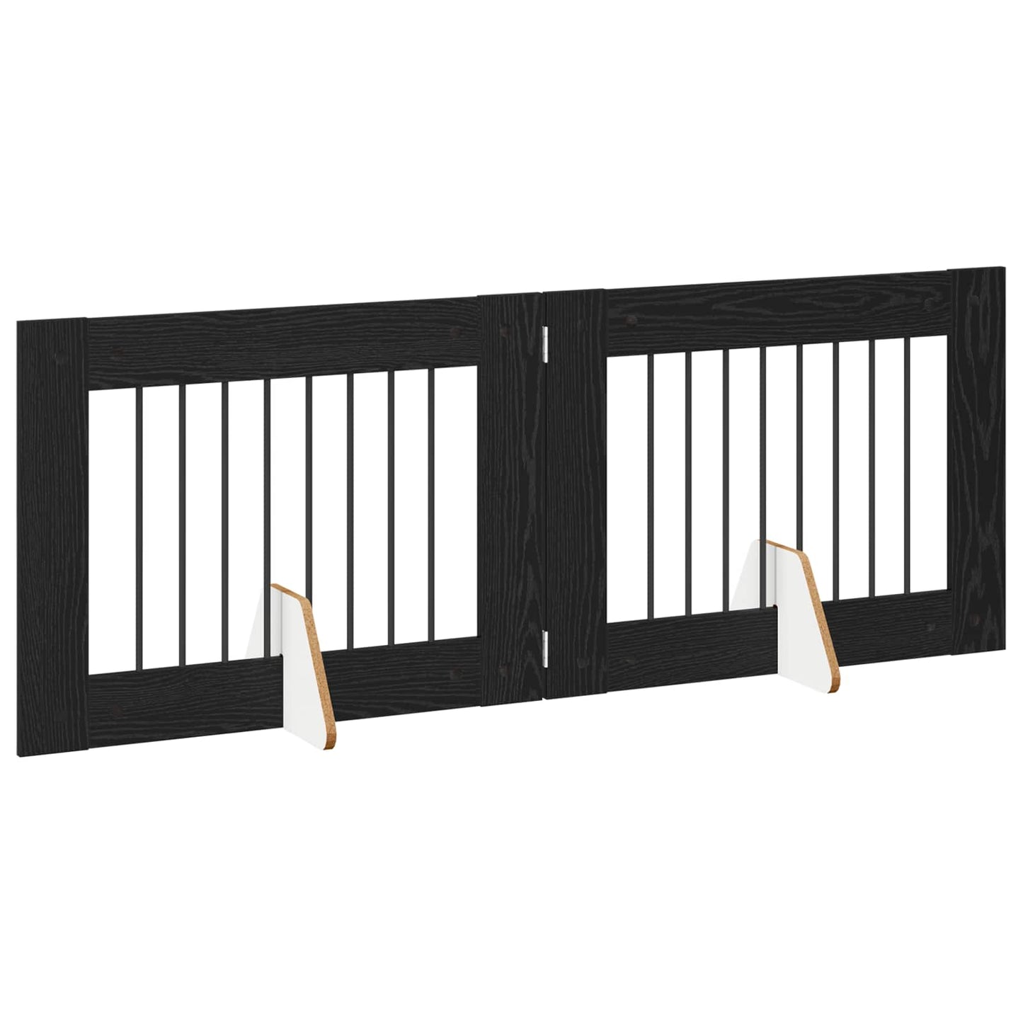 Cancello per cani con supporti 2 pcs Rovere Nero 80 x 60 cm | homemem39