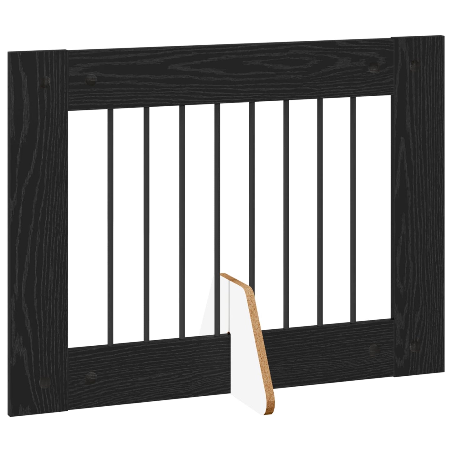 Cancello per cani con supporti 2 pcs Rovere Nero 80 x 60 cm | homemem39