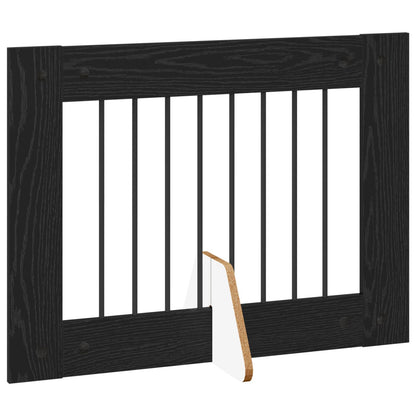 Cancello per cani con supporti 2 pcs Rovere Nero 80 x 60 cm | homemem39