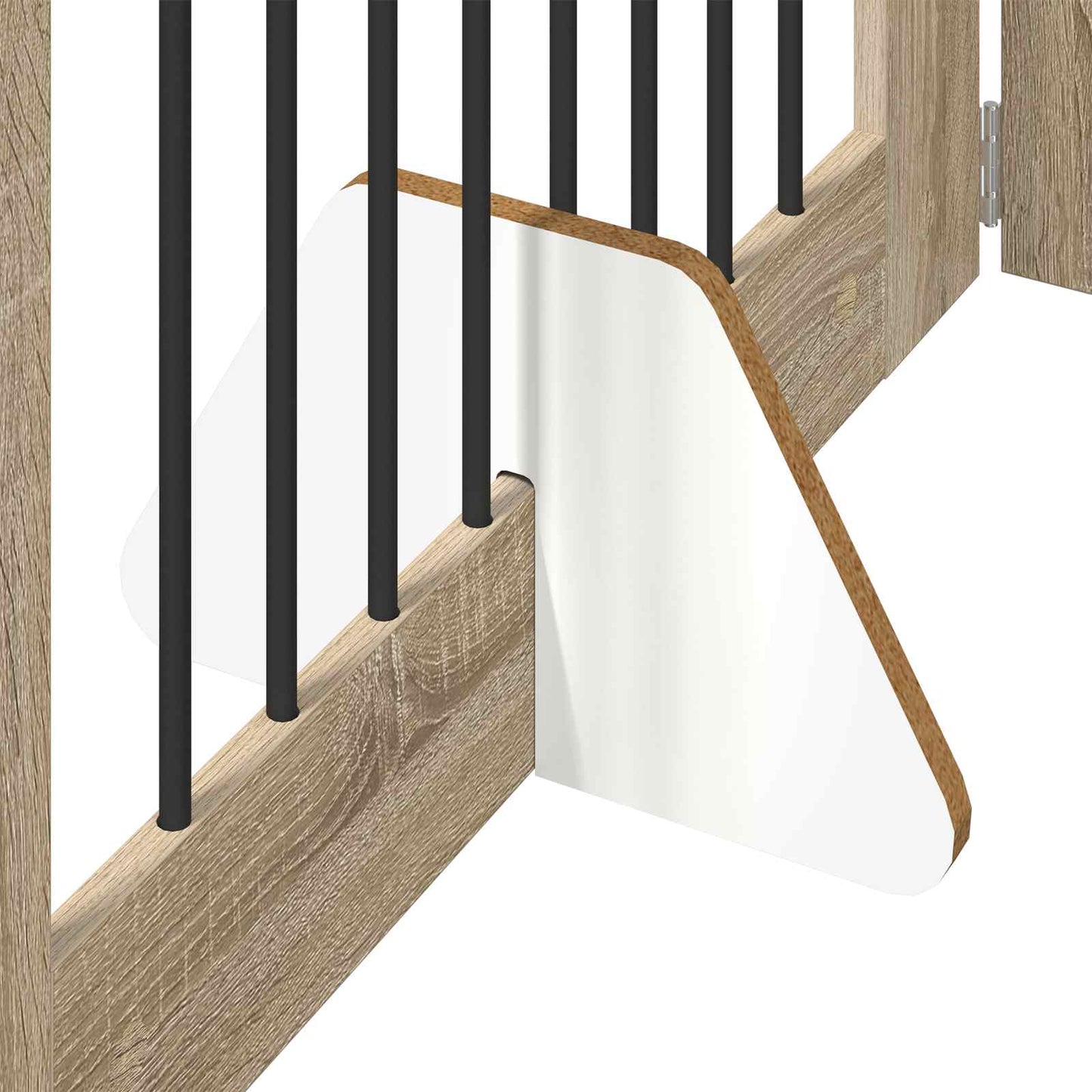 Cancello per cani con supporti 2 pcs Rovere Sonoma 80 x 60 cm | homemem39