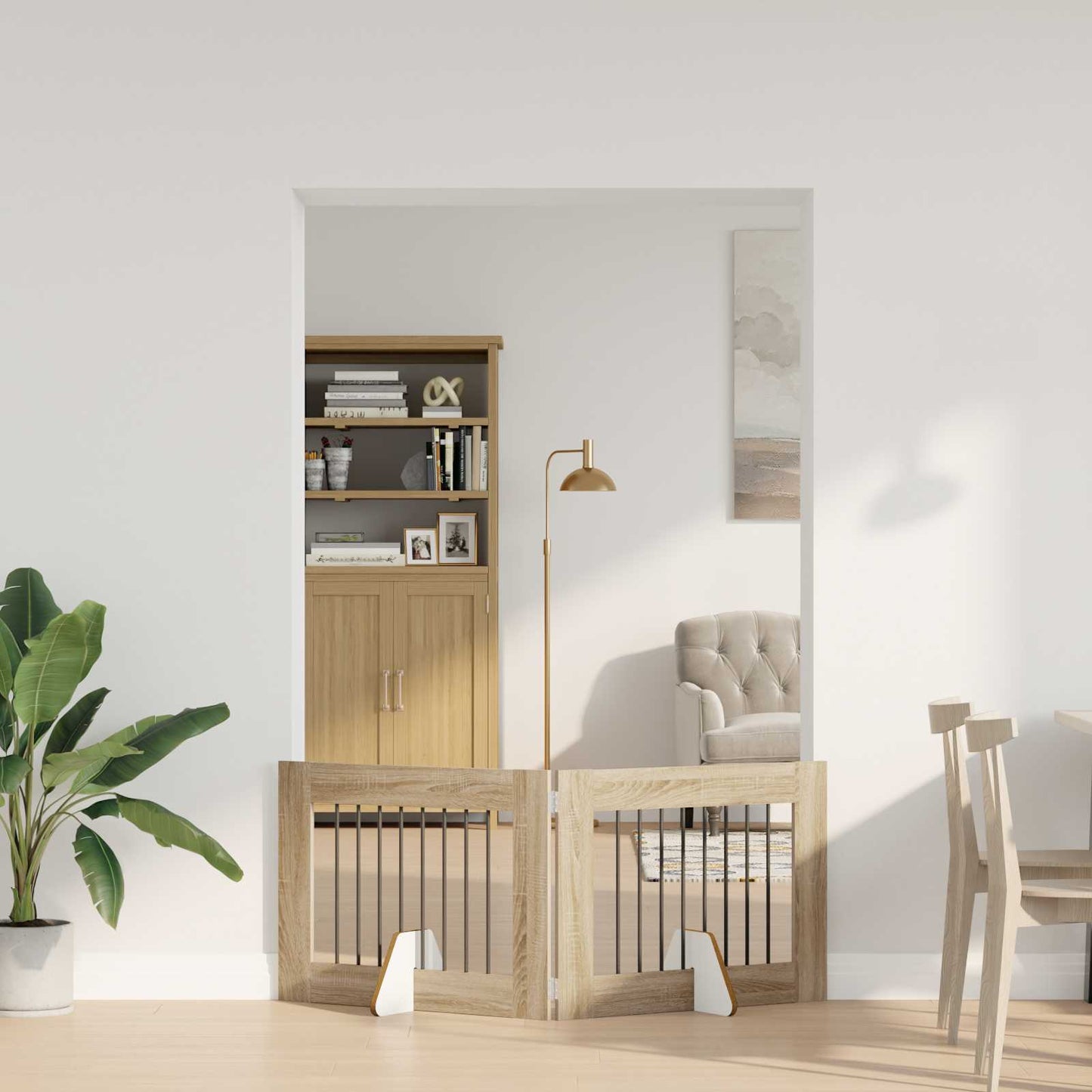 Cancello per cani con supporti 2 pcs Rovere Sonoma 80 x 60 cm | homemem39