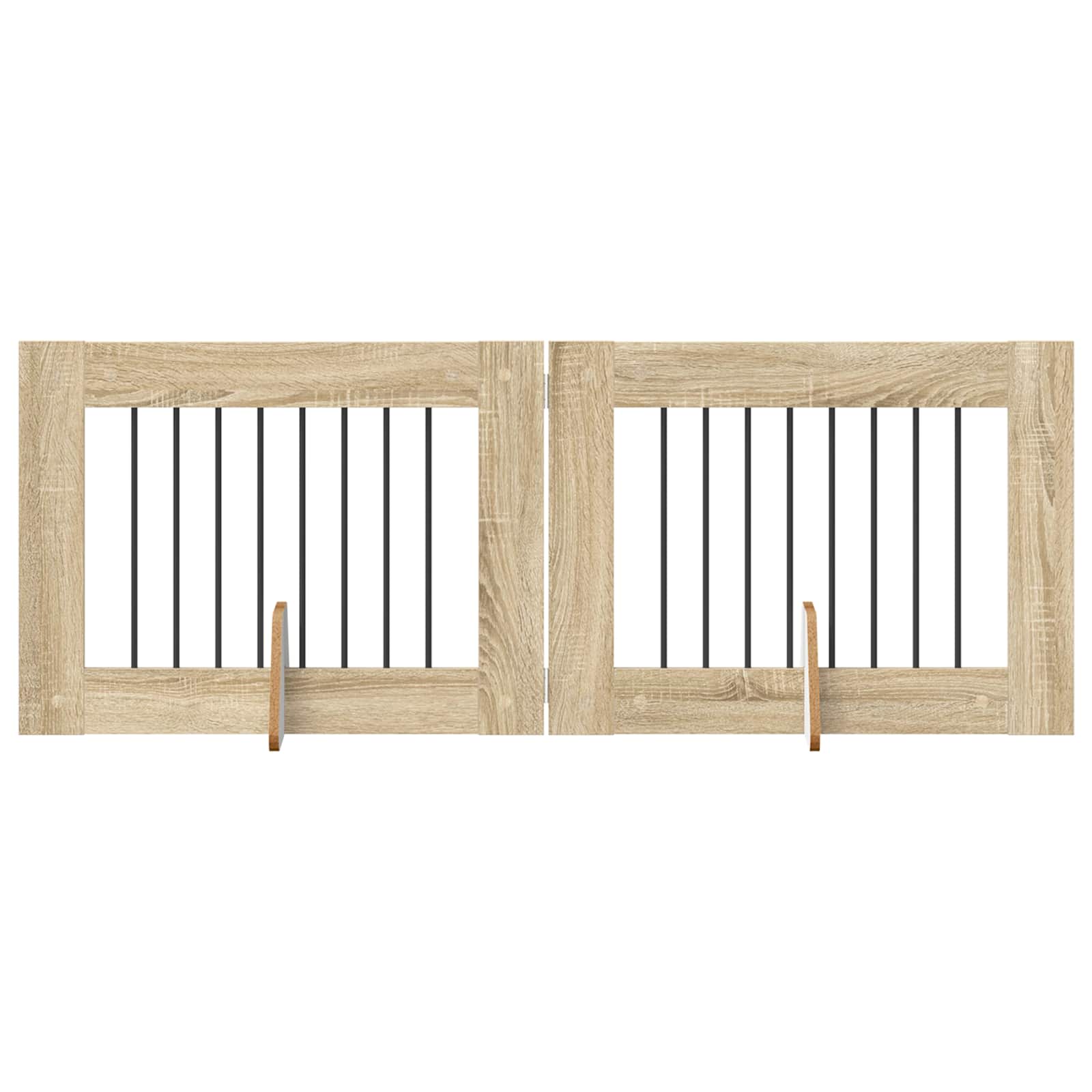 Cancello per cani con supporti 2 pcs Rovere Sonoma 80 x 60 cm | homemem39