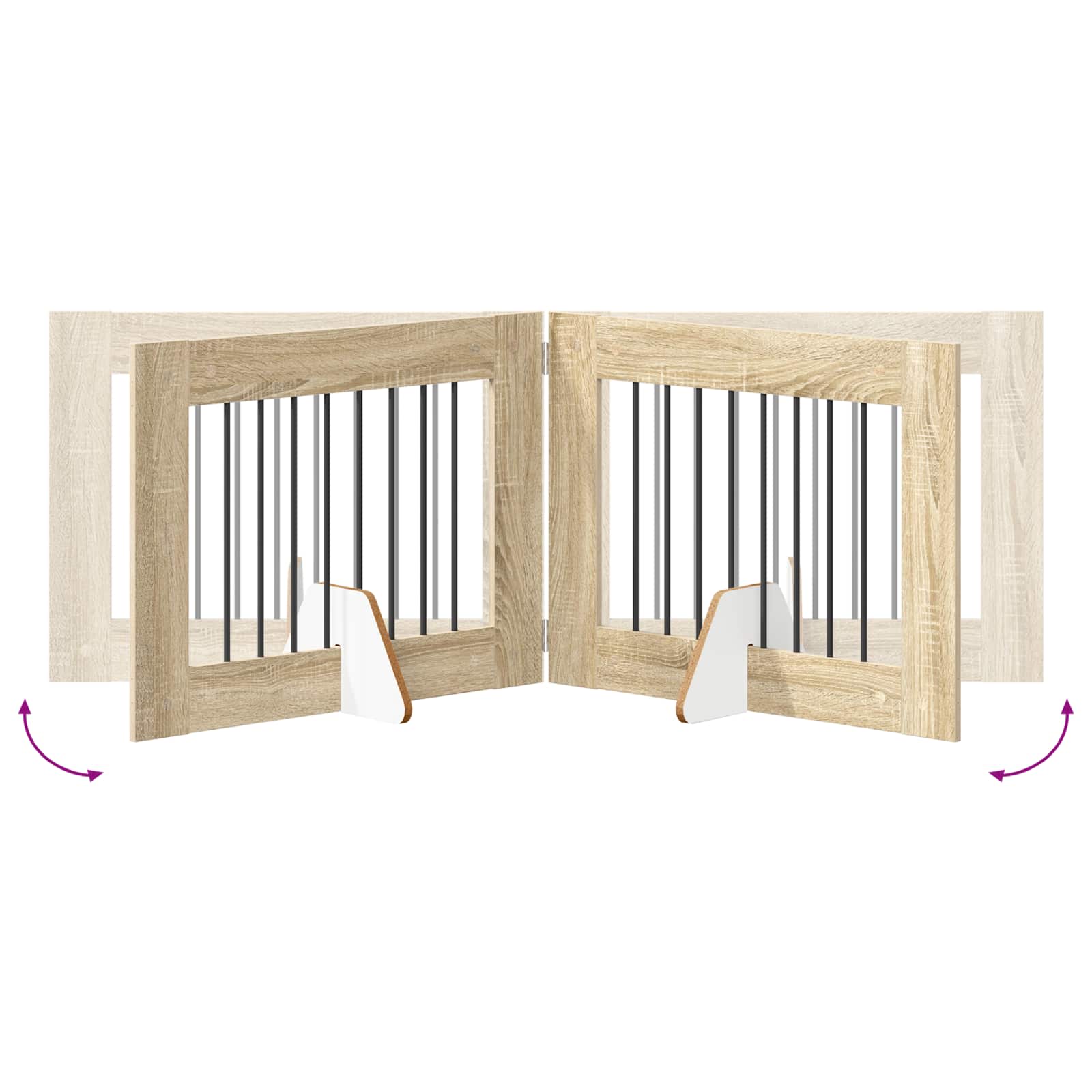 Cancello per cani con supporti 2 pcs Rovere Sonoma 80 x 60 cm | homemem39