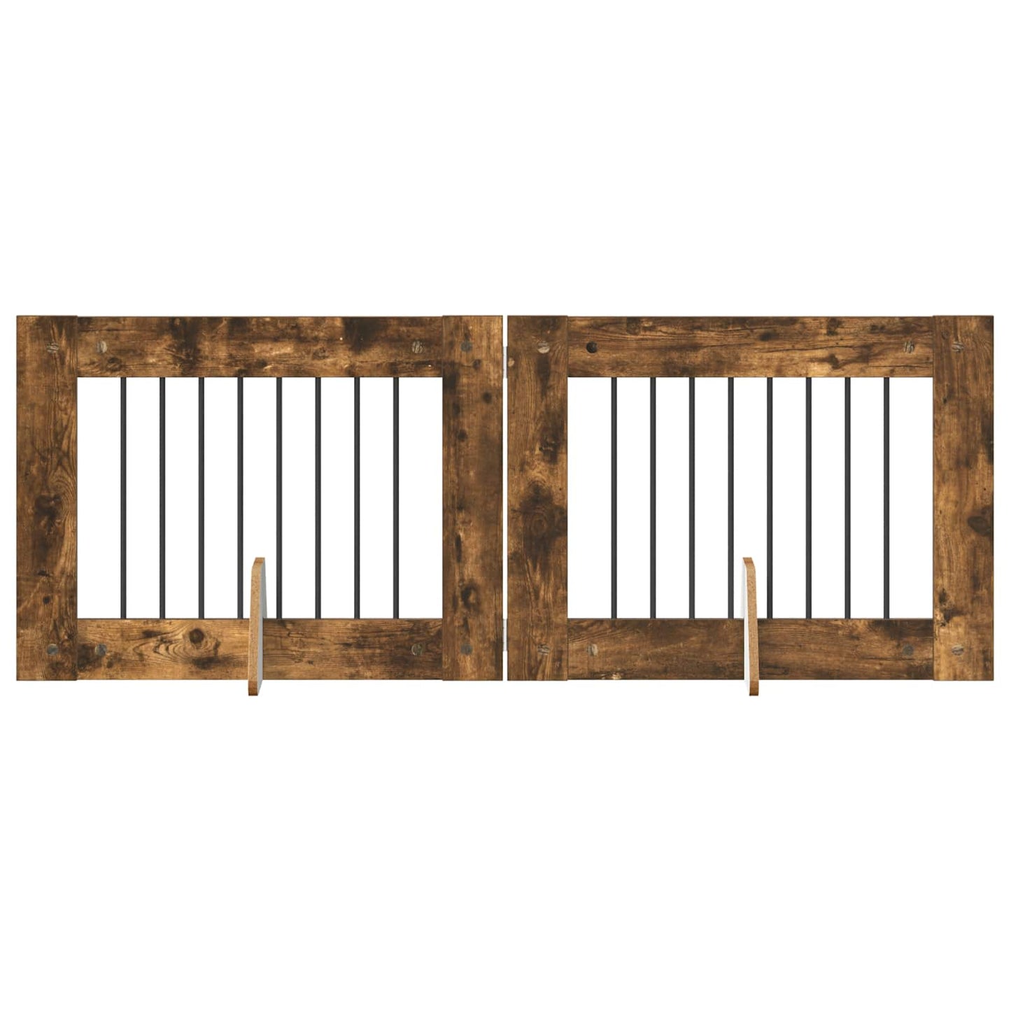 Cancello per cani con supporti 2 pcs Rovere Fumo 80 x 60 cm | homemem39