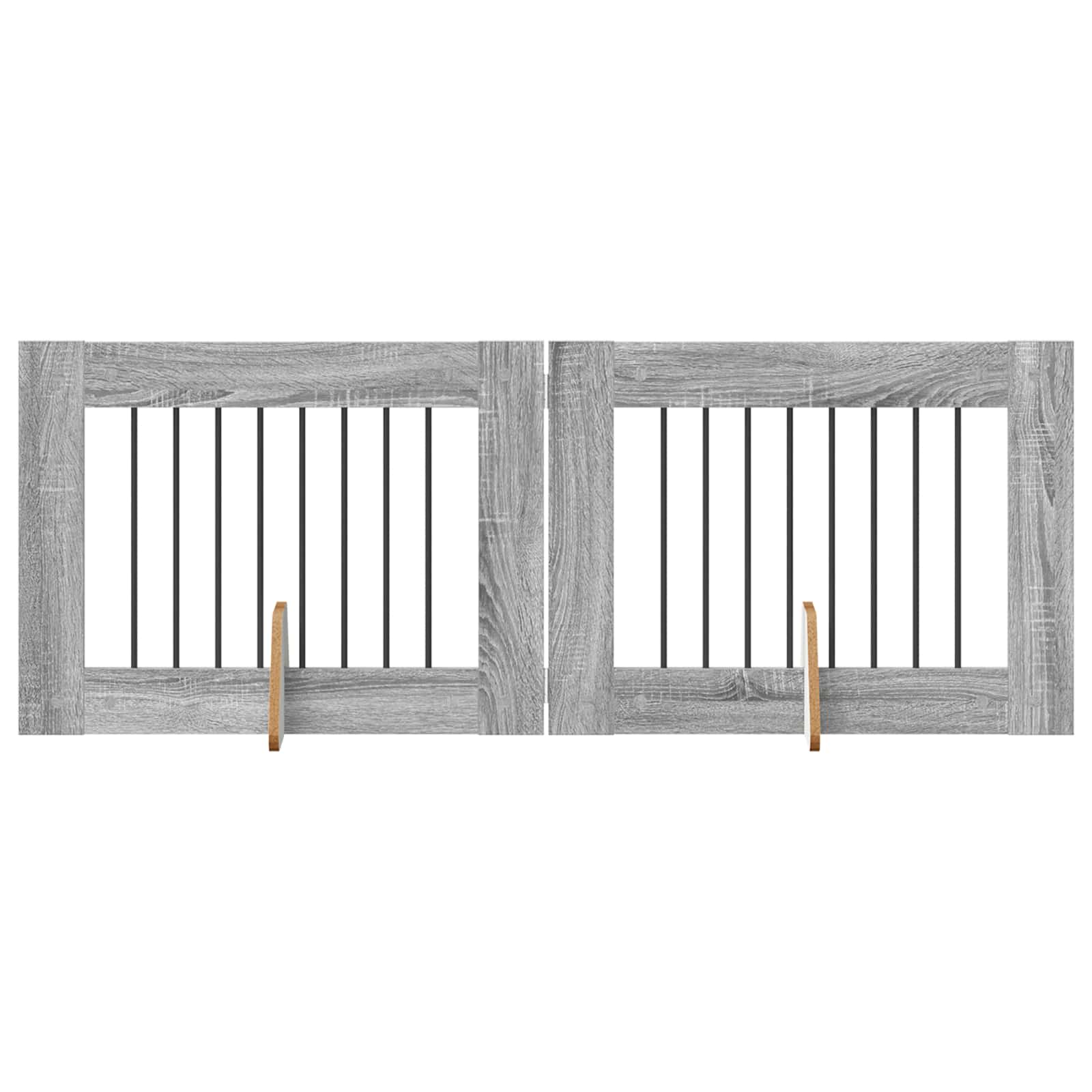 Cancello per cani con supporti 2 pcs Grigio Sonoma 80 x 60 cm | homemem39