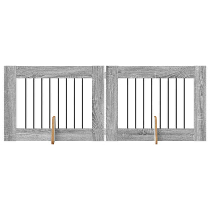 Cancello per cani con supporti 2 pcs Grigio Sonoma 80 x 60 cm | homemem39