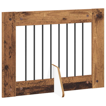 Cancello per cani con supporti 2 pcs Legno antico 80 x 60 cm | homemem39