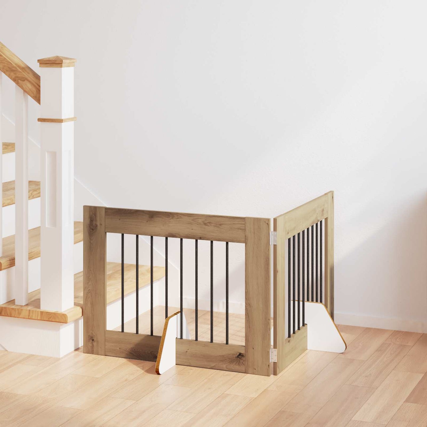 Cancello per cani con supporti 2 pcs Rovere Artigianale | homemem39