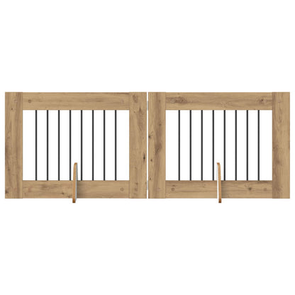 Cancello per cani con supporti 2 pcs Rovere Artigianale | homemem39