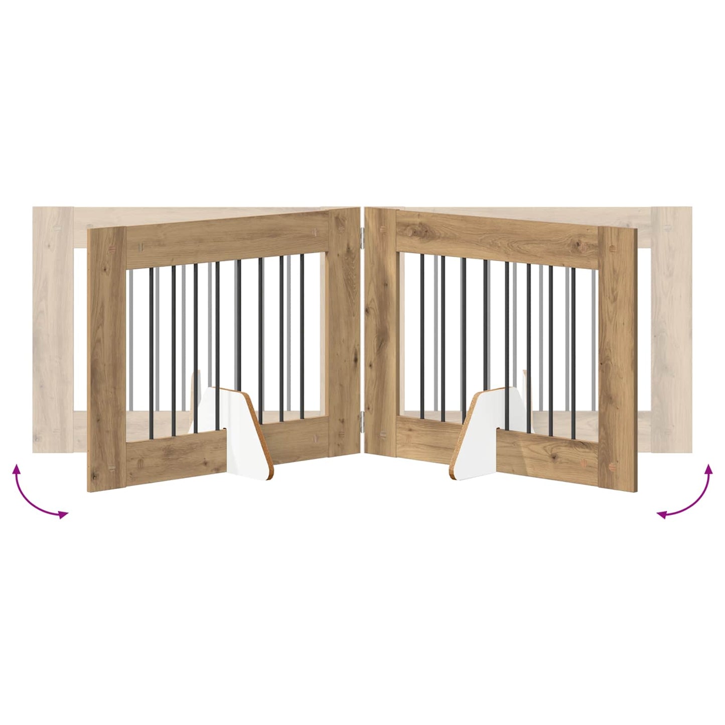 Cancello per cani con supporti 2 pcs Rovere Artigianale | homemem39