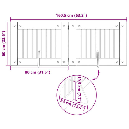 Cancello per cani con supporti 2 pcs Rovere Artigianale | homemem39