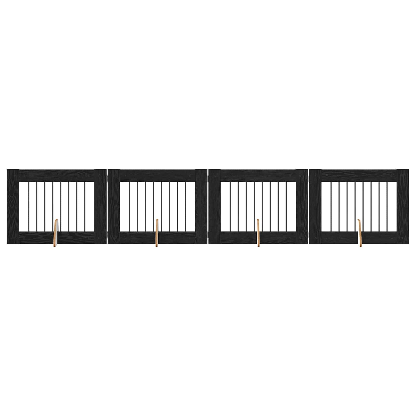 Cancello per cani con supporti 4 pcs Rovere Nero 80 x 60 cm | homemem39