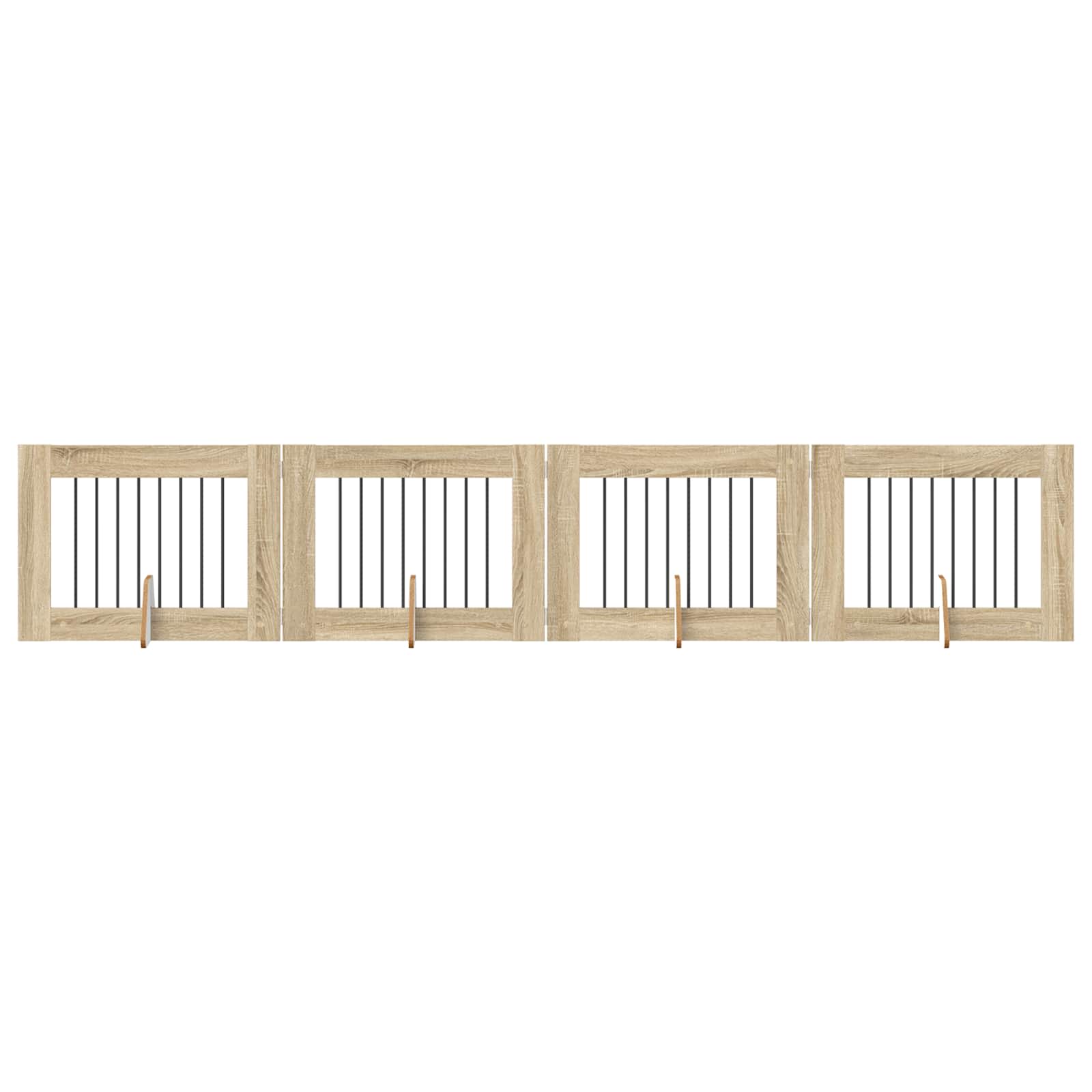 Cancello per cani con supporti 4 pcs Rovere Sonoma 80 x 60 cm | homemem39