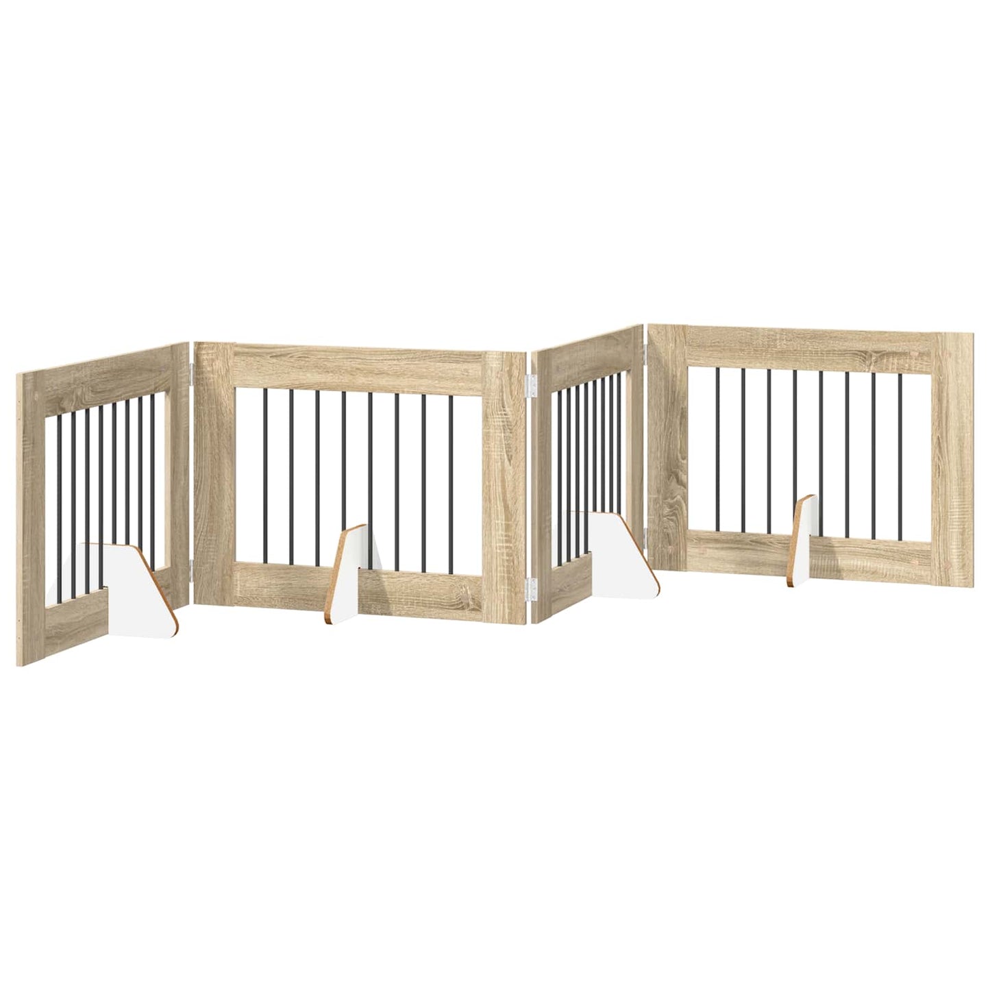 Cancello per cani con supporti 4 pcs Rovere Sonoma 80 x 60 cm | homemem39