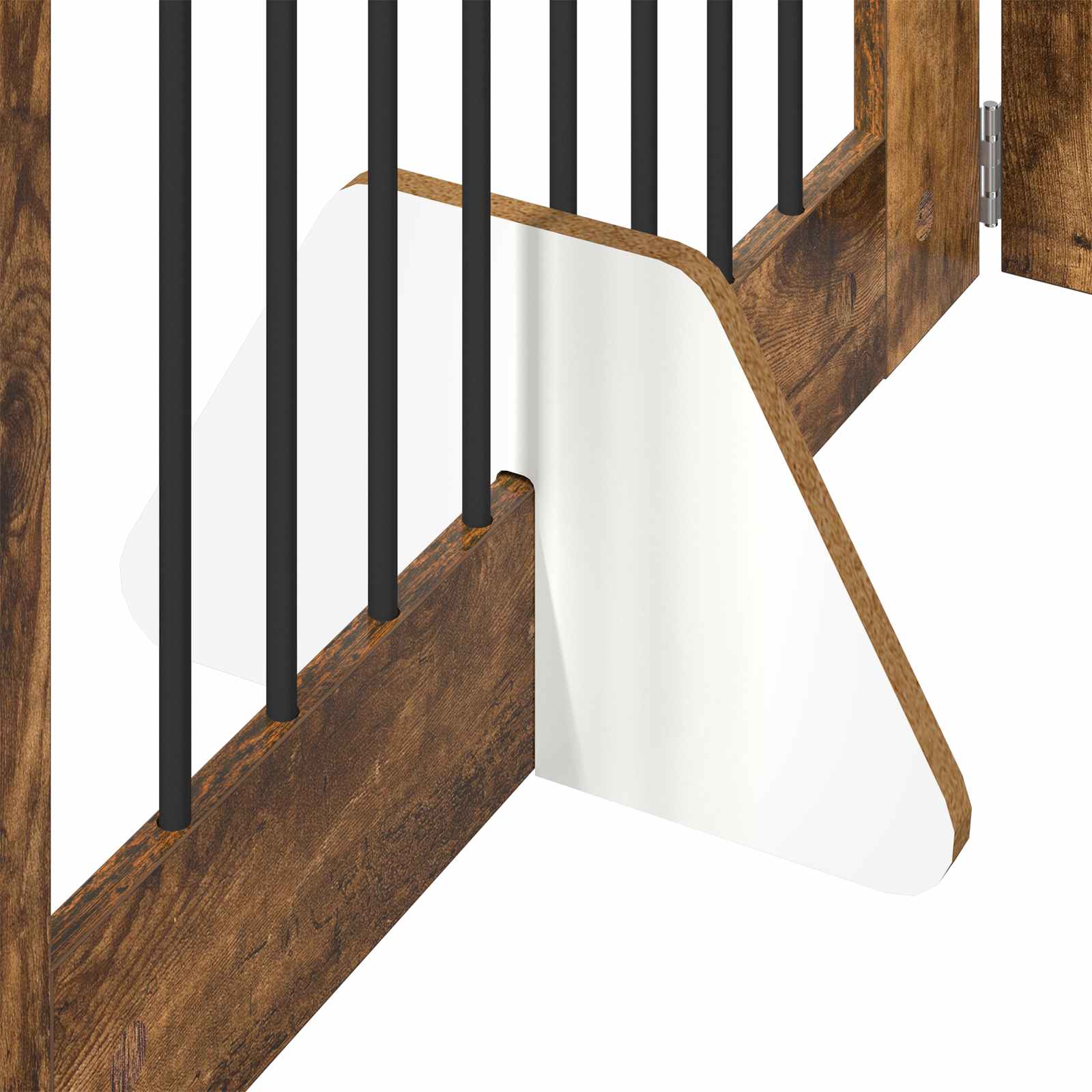 Cancello per cani con supporti 4 pcs Rovere Fumo 80 x 60 cm | homemem39