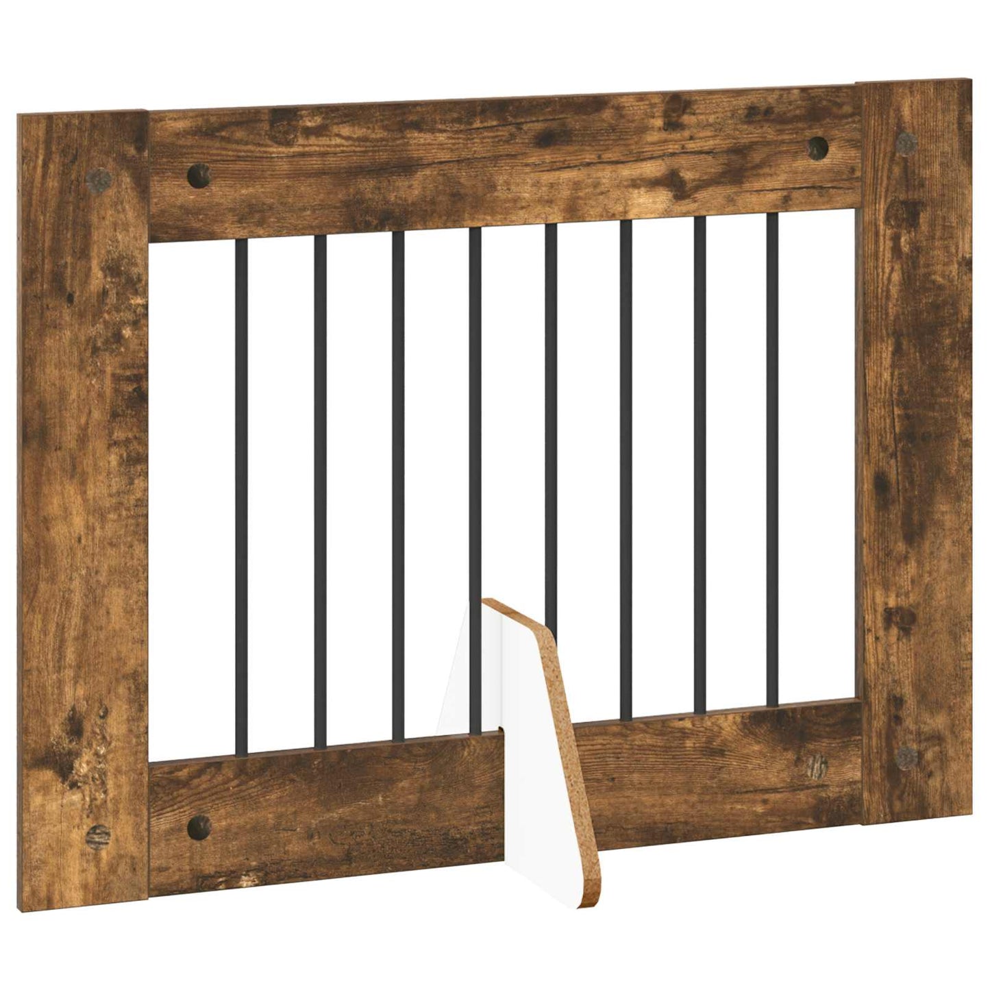 Cancello per cani con supporti 4 pcs Rovere Fumo 80 x 60 cm | homemem39