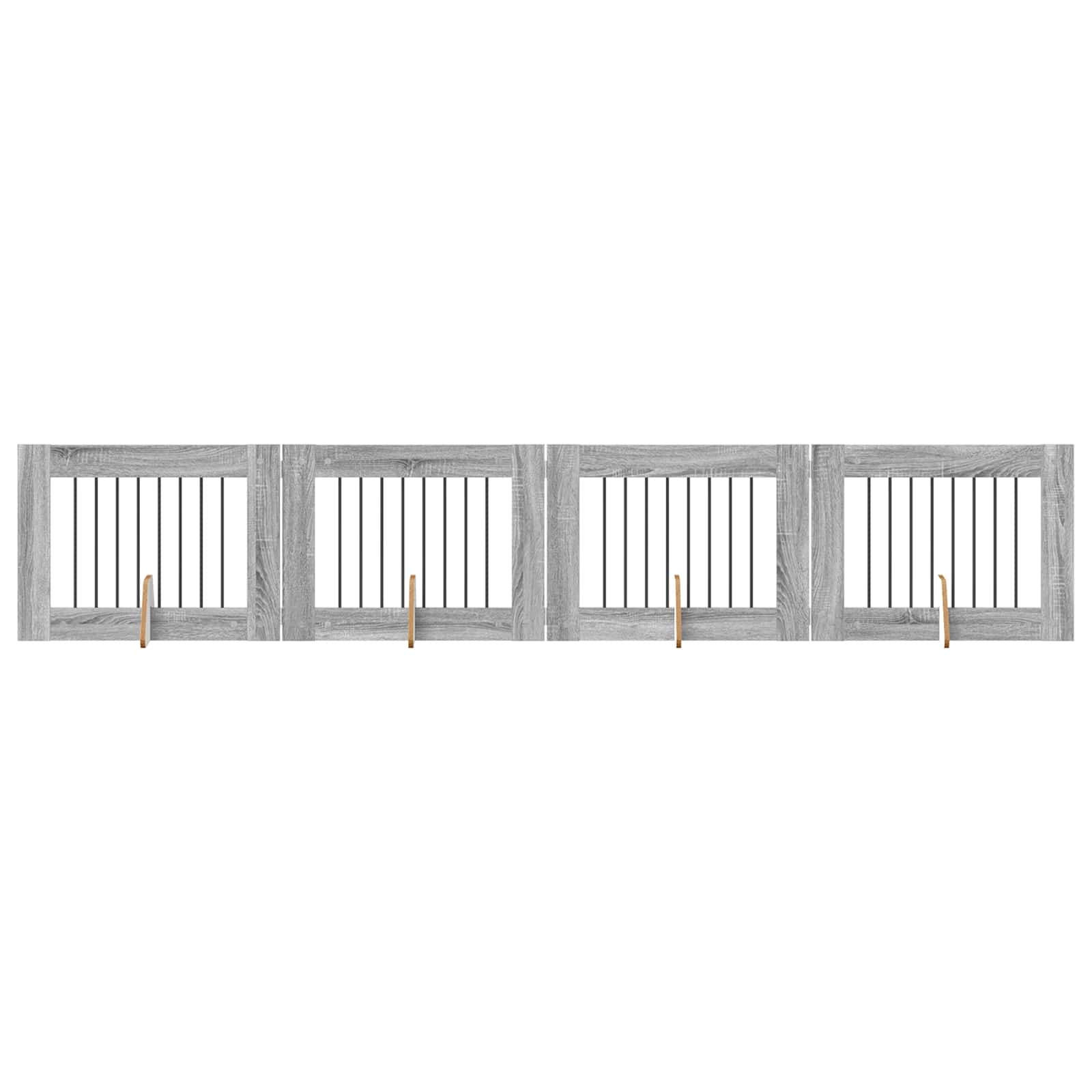 Cancello per cani con supporti 4 pcs Grigio Sonoma 80 x 60 cm | homemem39