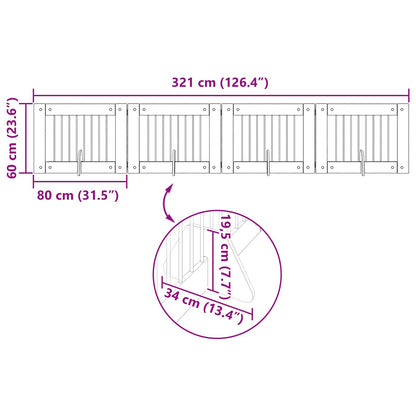 Cancello per cani con supporti 4 pcs Legno antico 80 x 60 cm | homemem39