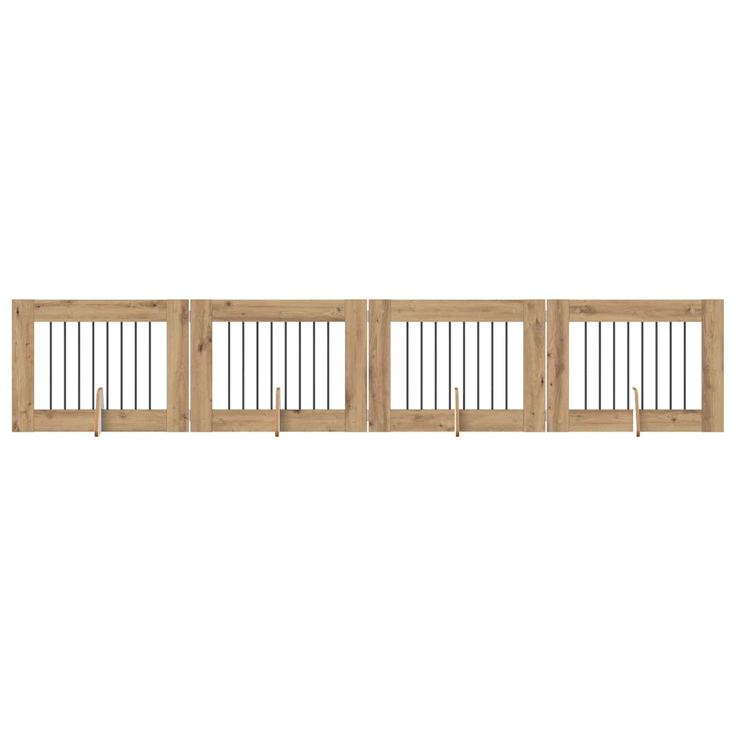 Cancello per cani con supporti 4 pcs Rovere Artigianale | homemem39