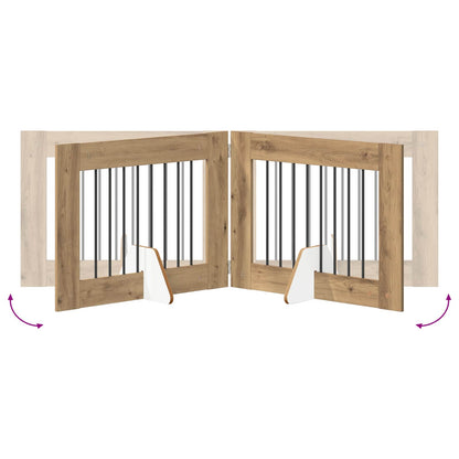 Cancello per cani con supporti 4 pcs Rovere Artigianale | homemem39