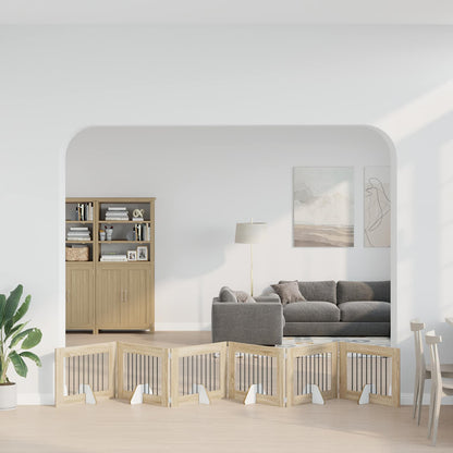 Cancello per cani con supporti 6 pcs Rovere Sonoma 80 x 60 cm | homemem39