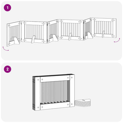 Cancello per cani con supporti 6 pcs Rovere Sonoma 80 x 60 cm | homemem39