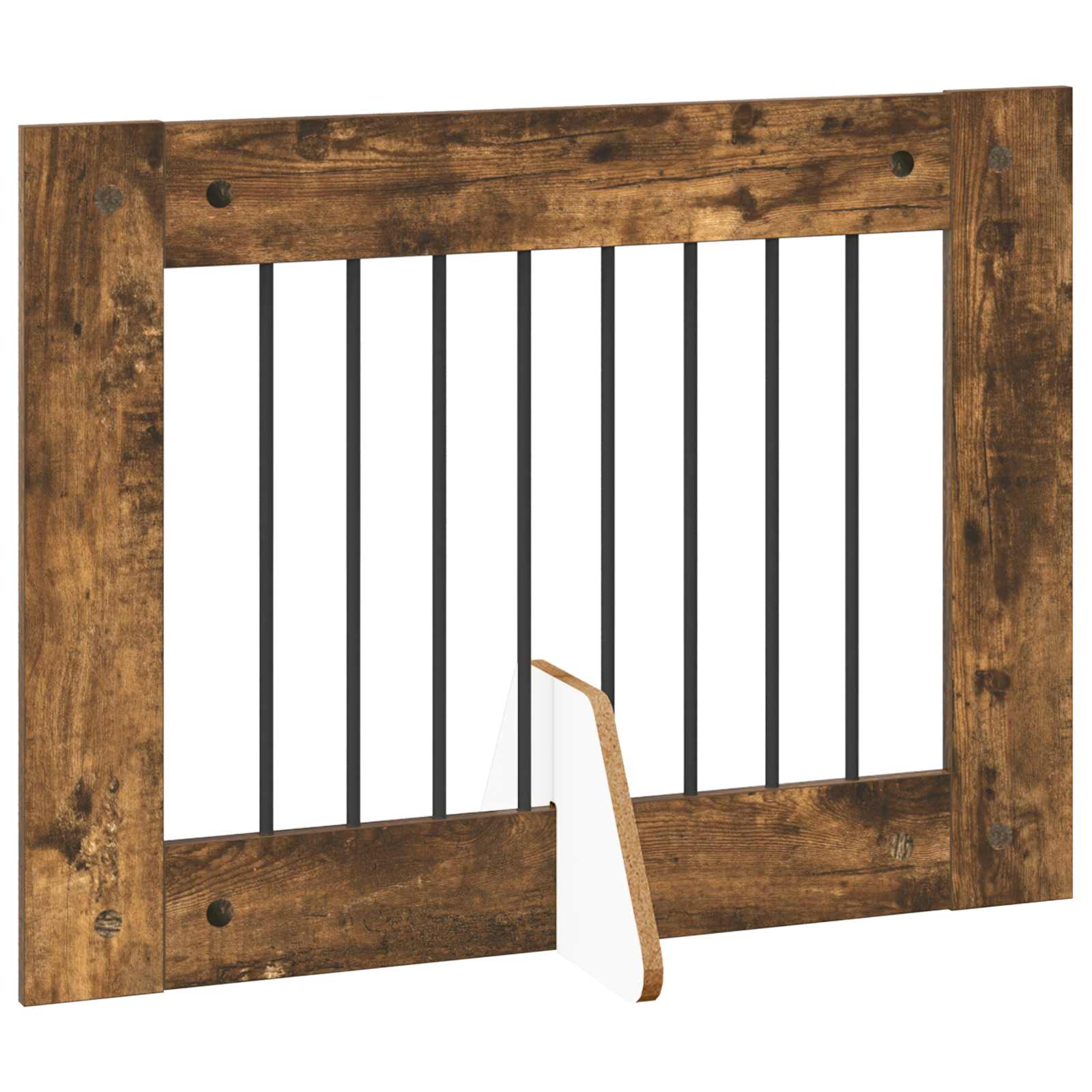 Cancello per cani con supporti 6 pcs Rovere Fumo 80 x 60 cm | homemem39
