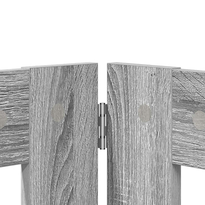 Cancello per cani con supporti 6 pcs Grigio Sonoma 80 x 60 cm | homemem39