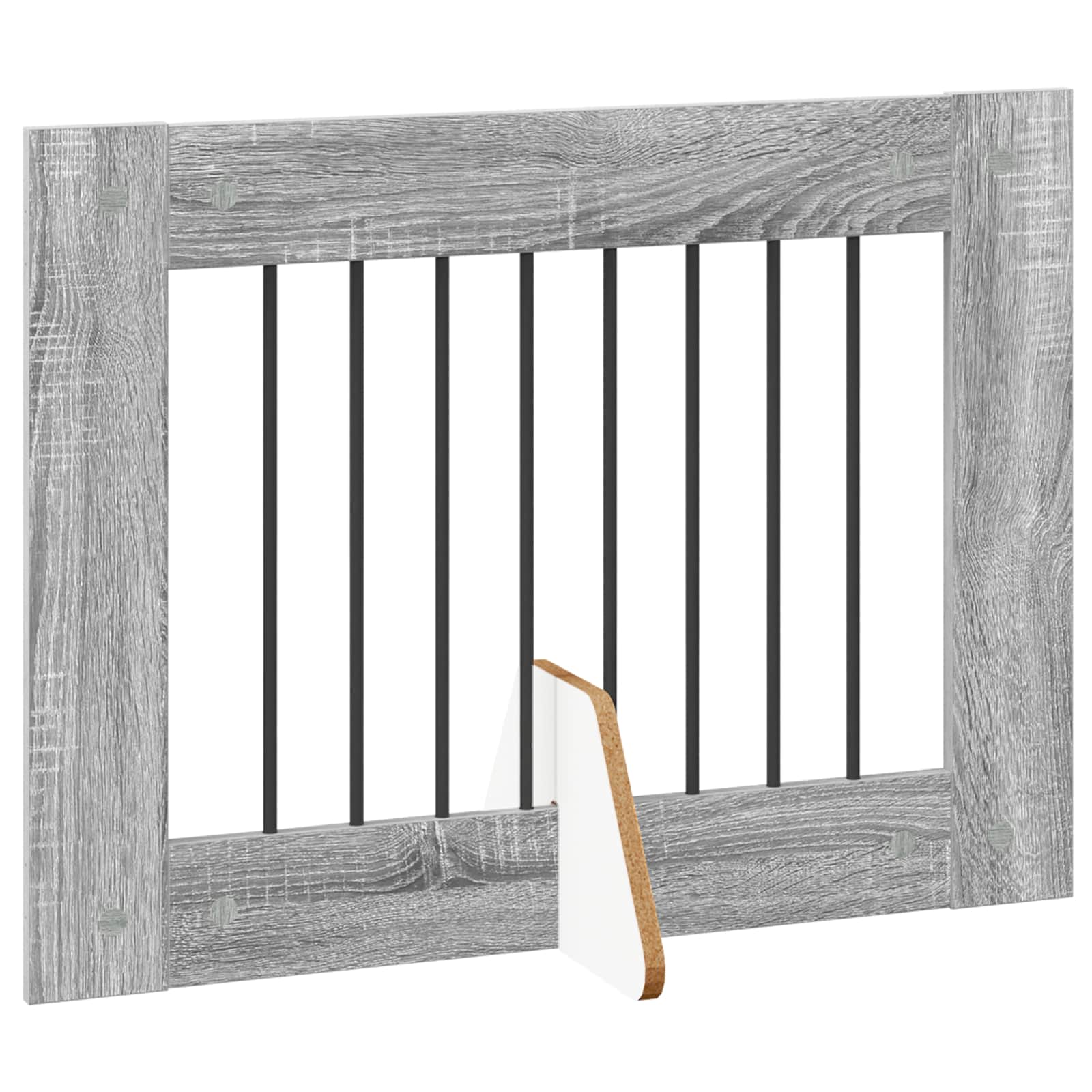 Cancello per cani con supporti 6 pcs Grigio Sonoma 80 x 60 cm | homemem39