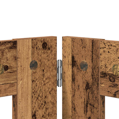 Cancello per cani con supporti 6 pcs Legno antico 80 x 60 cm | homemem39