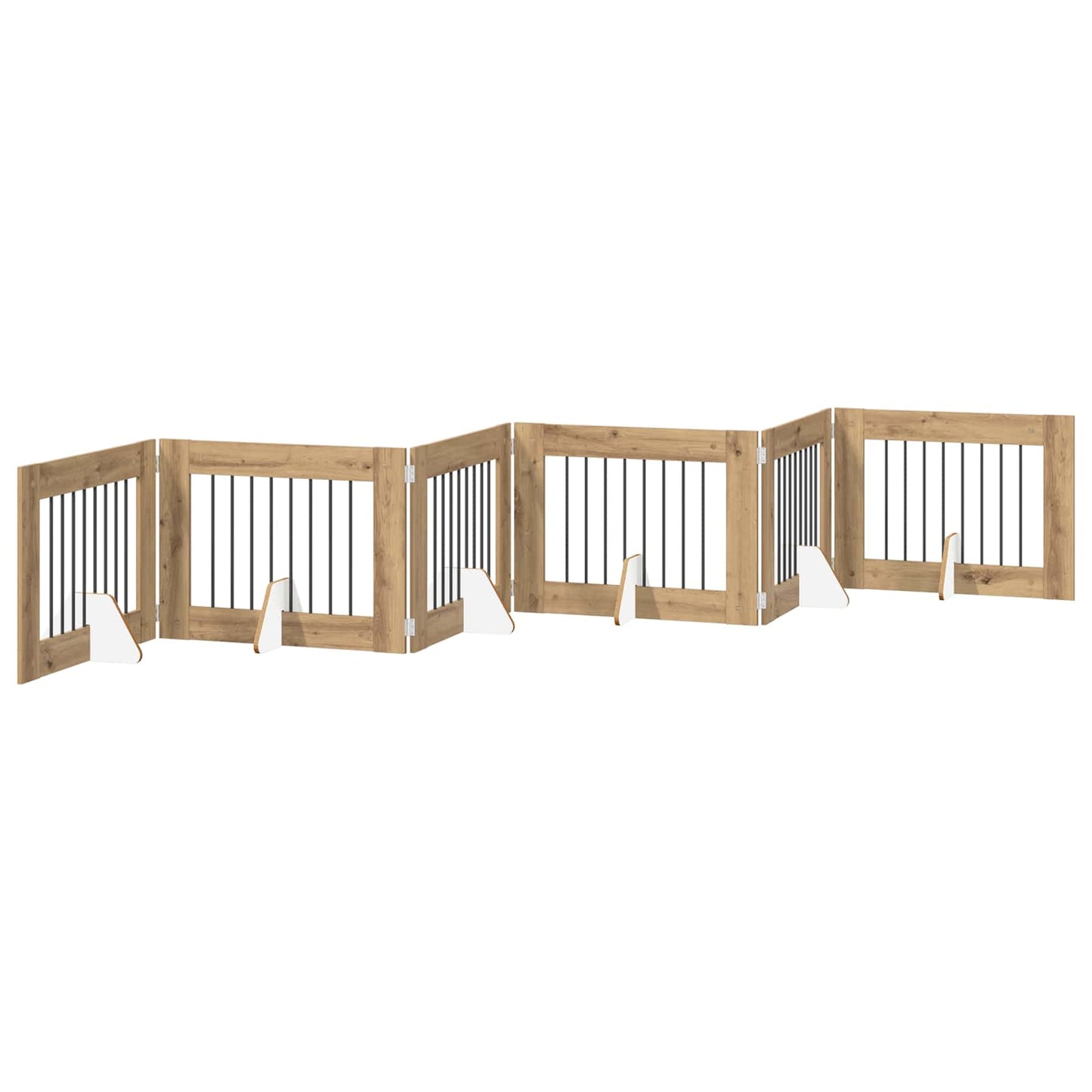 Cancello per cani con supporti 6 pcs Rovere Artigianale | homemem39