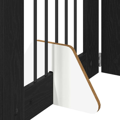 Cancello per cani con supporti 2 pcs Rovere Nero 60 x 60 cm | homemem39