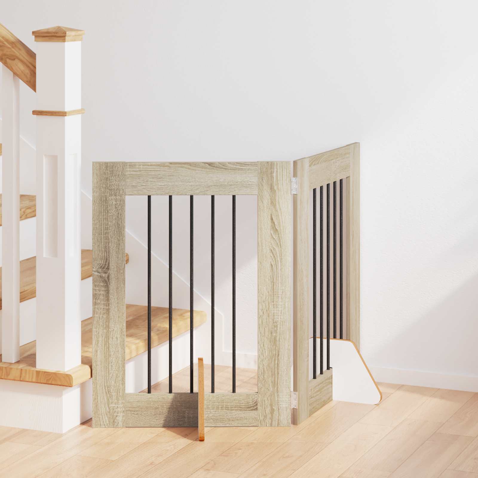Cancello per cani con supporti 2 pcs Rovere Sonoma 60 x 60 cm | homemem39