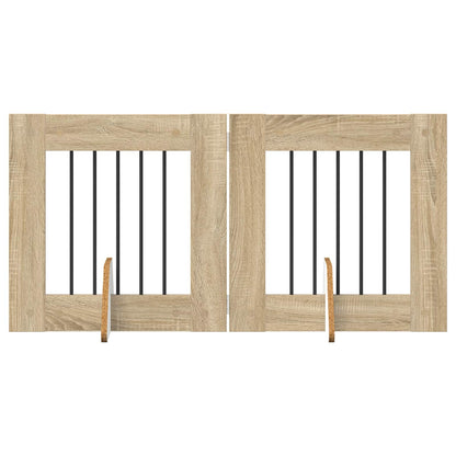 Cancello per cani con supporti 2 pcs Rovere Sonoma 60 x 60 cm | homemem39