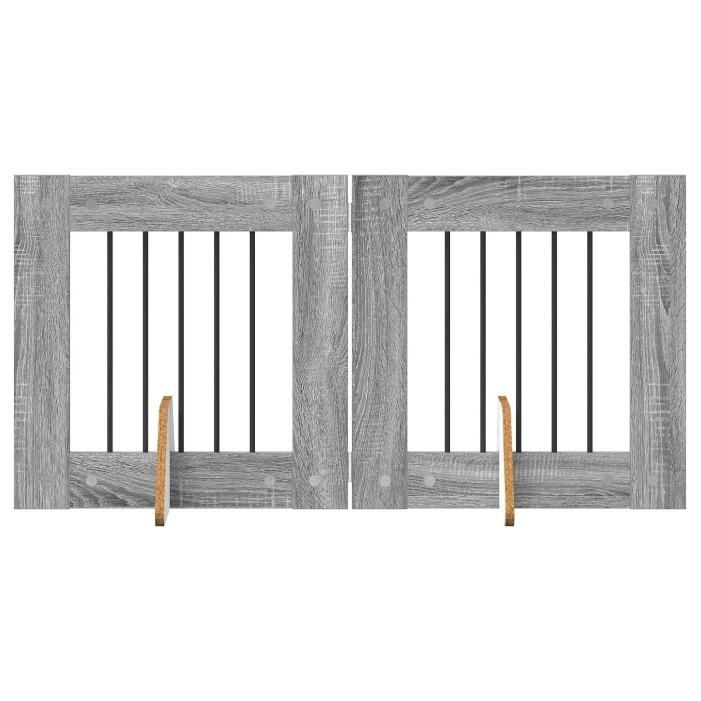 Cancello per cani con supporti 2 pcs Grigio Sonoma 60 x 60 cm | homemem39