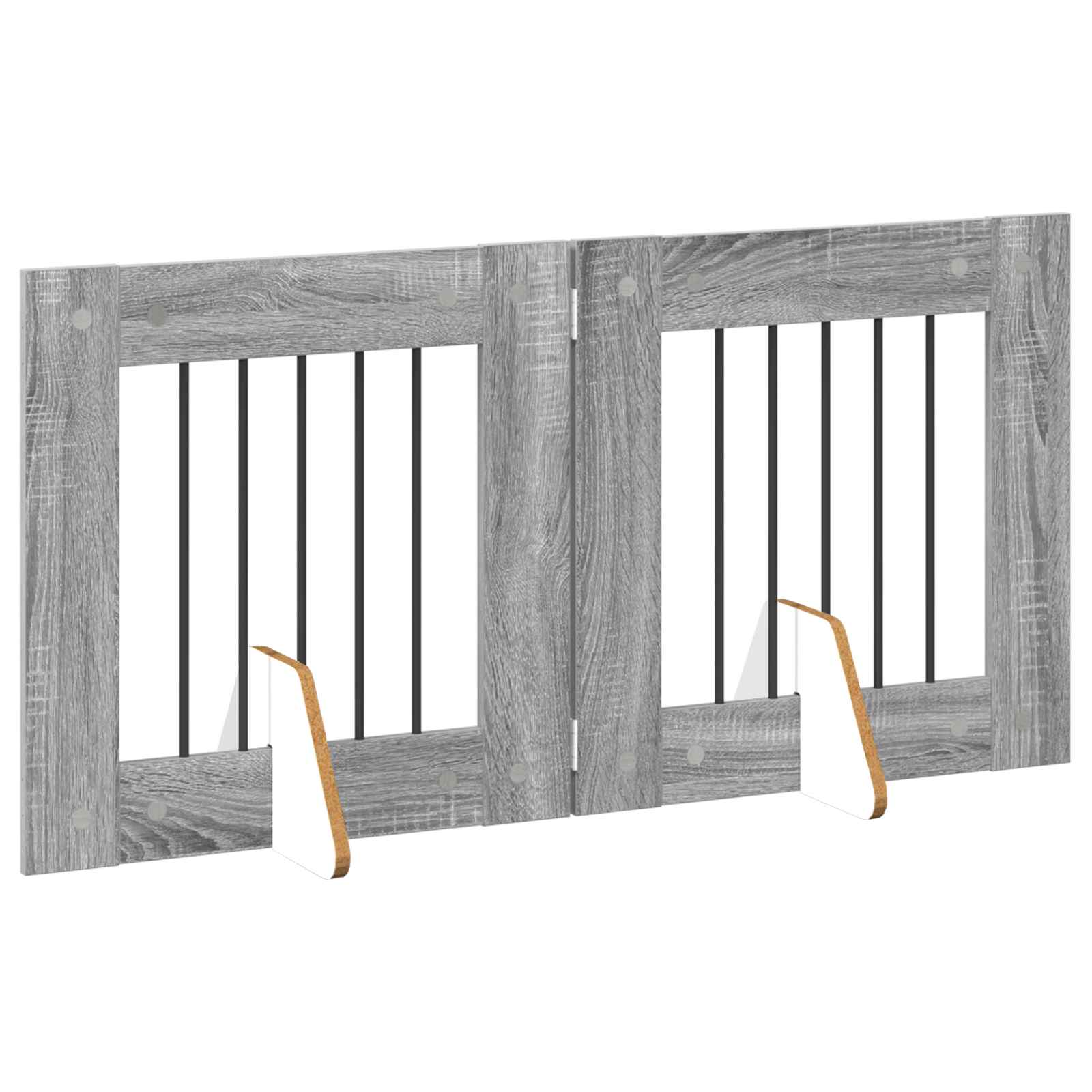 Cancello per cani con supporti 2 pcs Grigio Sonoma 60 x 60 cm | homemem39
