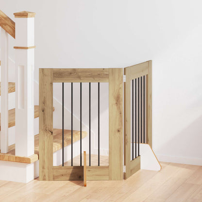 Cancello per cani con supporti 2 pcs Rovere Artigianale | homemem39