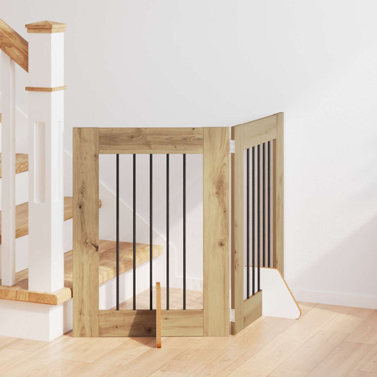 Cancello per cani con supporti 2 pcs Rovere Artigianale | homemem39