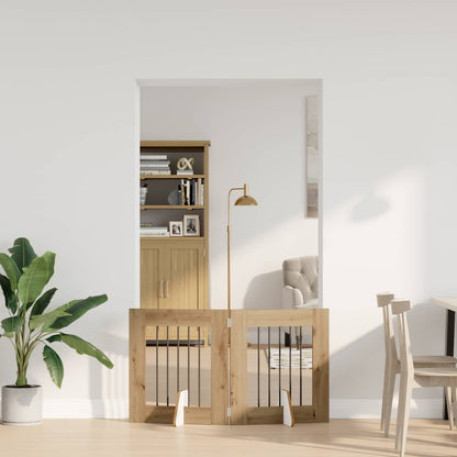 Cancello per cani con supporti 2 pcs Rovere Artigianale | homemem39