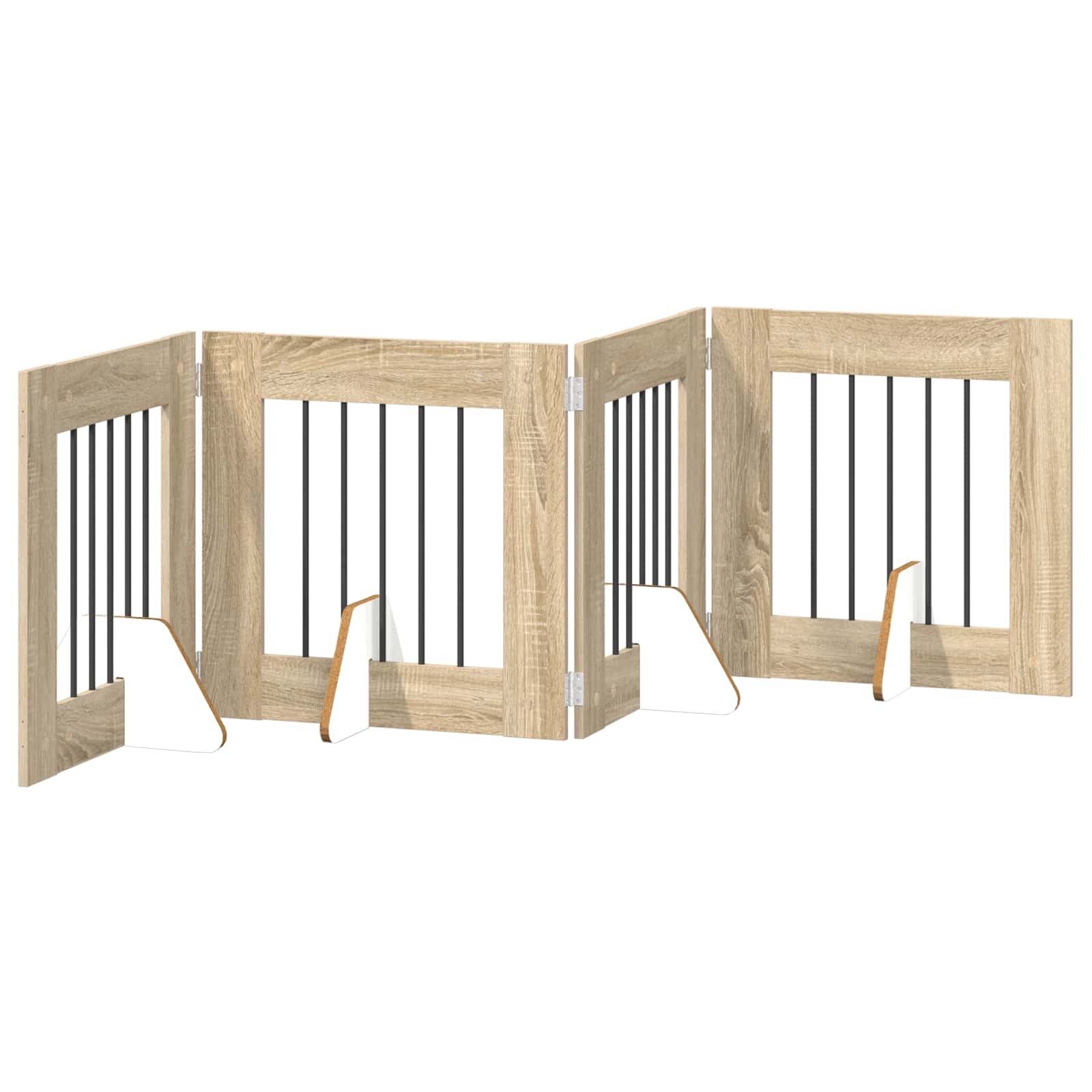 Cancello per cani con supporti 4 pcs Rovere Sonoma 60 x 60 cm | homemem39