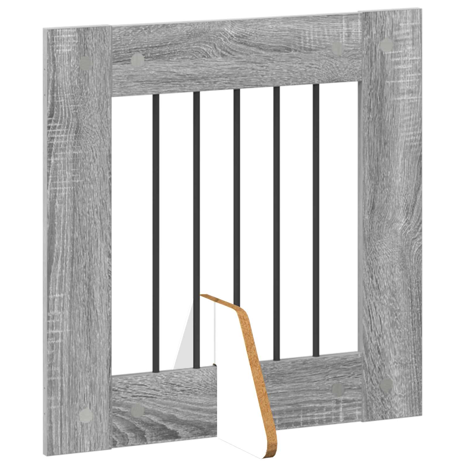 Cancello per cani con supporti 4 pcs Grigio Sonoma 60 x 60 cm | homemem39