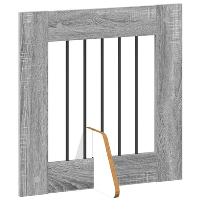 Cancello per cani con supporti 4 pcs Grigio Sonoma 60 x 60 cm | homemem39