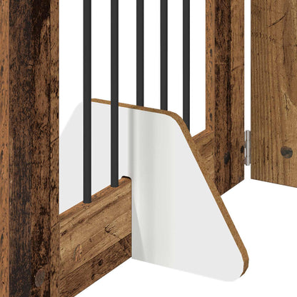 Cancello per cani con supporti 4 pcs Legno antico 60 x 60 cm | homemem39