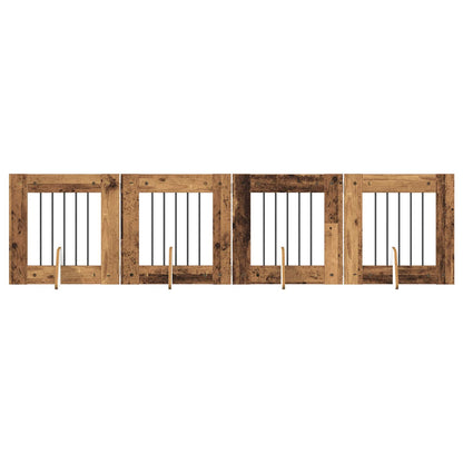 Cancello per cani con supporti 4 pcs Legno antico 60 x 60 cm | homemem39