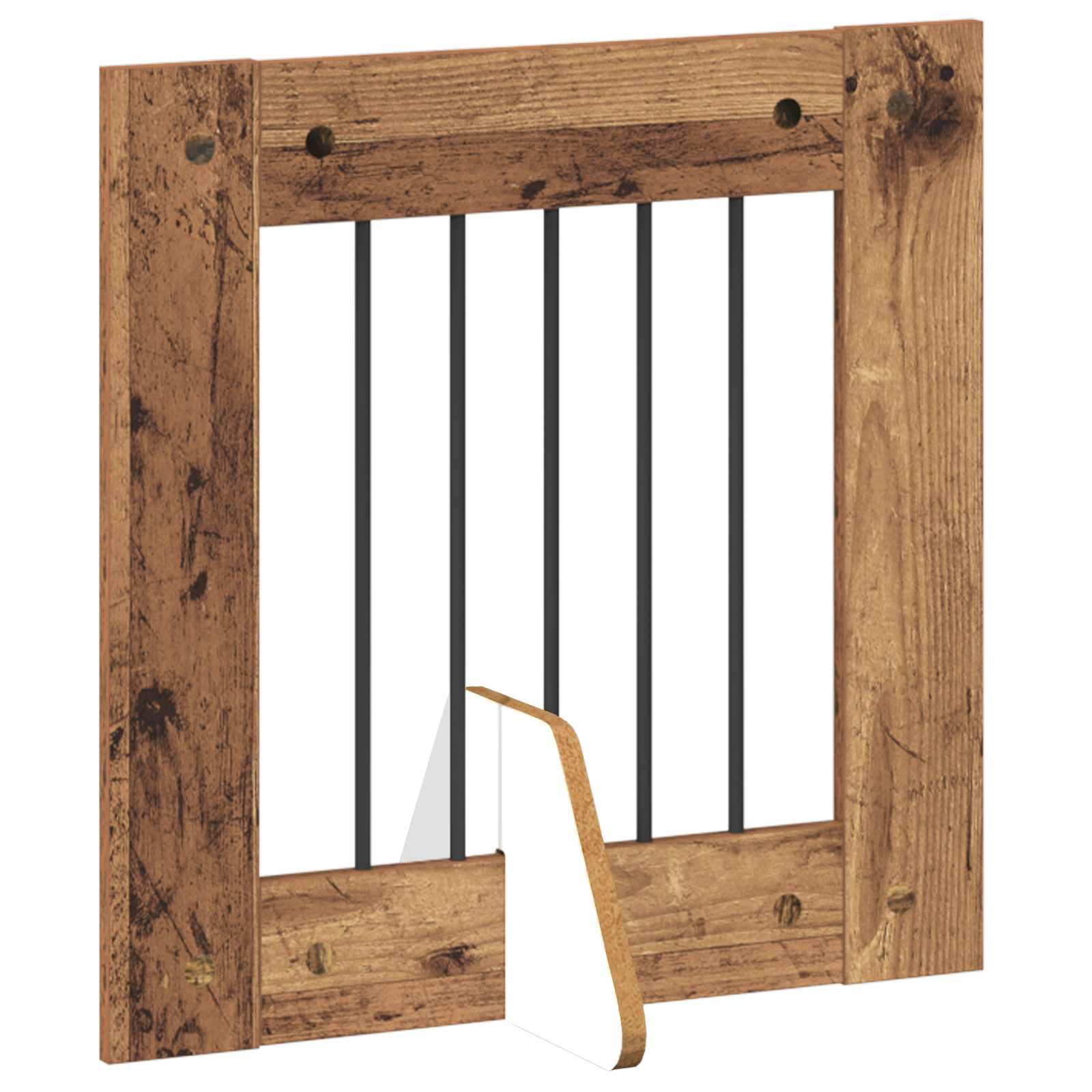 Cancello per cani con supporti 4 pcs Legno antico 60 x 60 cm | homemem39