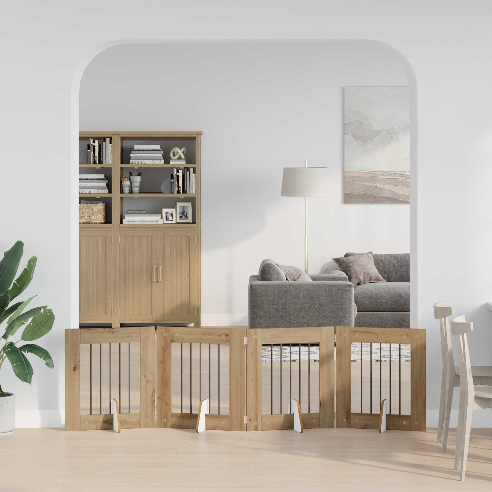 Cancello per cani con supporti 4 pcs Rovere Artigianale | homemem39