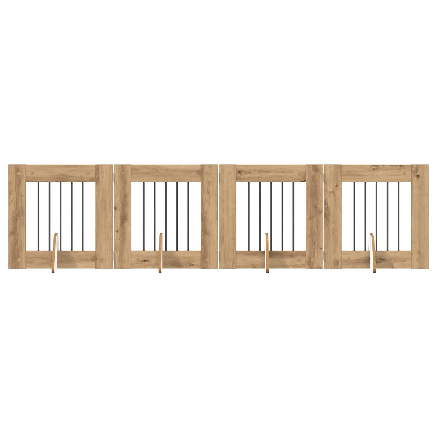 Cancello per cani con supporti 4 pcs Rovere Artigianale | homemem39